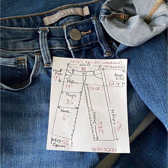 Athleta Sculptek Blue Jean 0 25x28 Azure Medium Wash Skinny Stretchy Athleisure - Picture 3 of 16